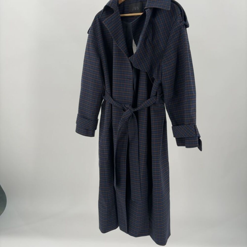 Zara Plaid Trenchcoat in Multicolor